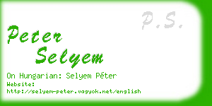 peter selyem business card