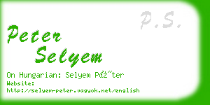 peter selyem business card